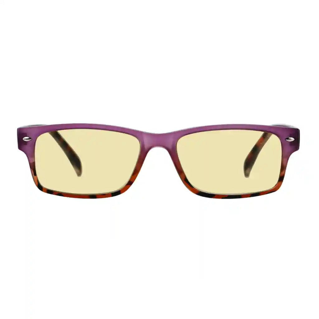 Pattern Blue Light Blocking Glasses Yellow Tinted Women