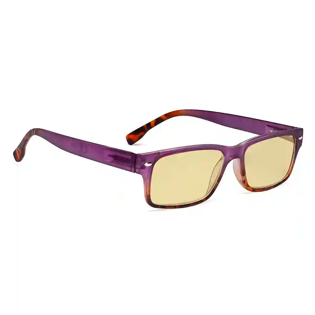 Pattern Blue Light Blocking Glasses Yellow Tinted Women