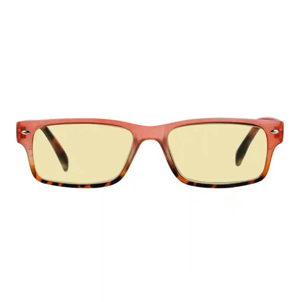 Pattern Blue Light Blocking Glasses Yellow Tinted Women