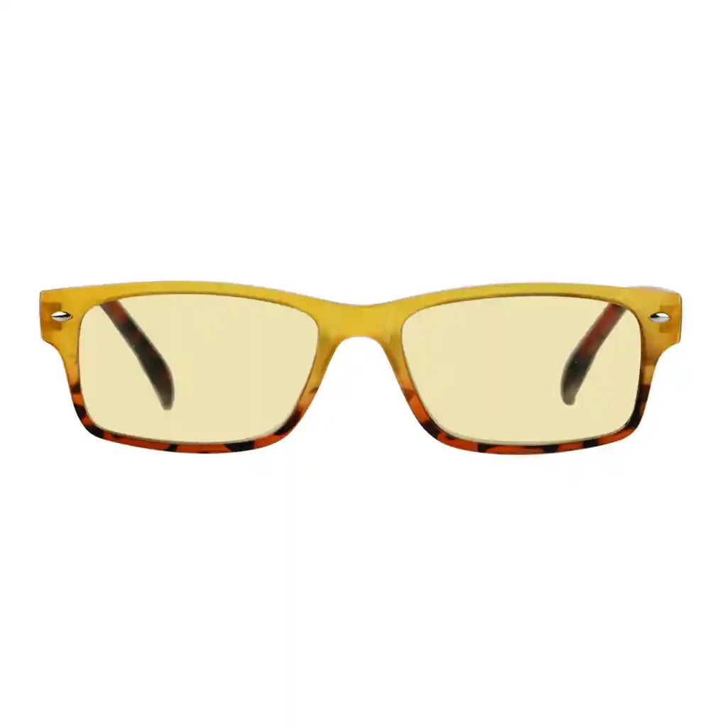 Pattern Blue Light Blocking Glasses Yellow Tinted Women