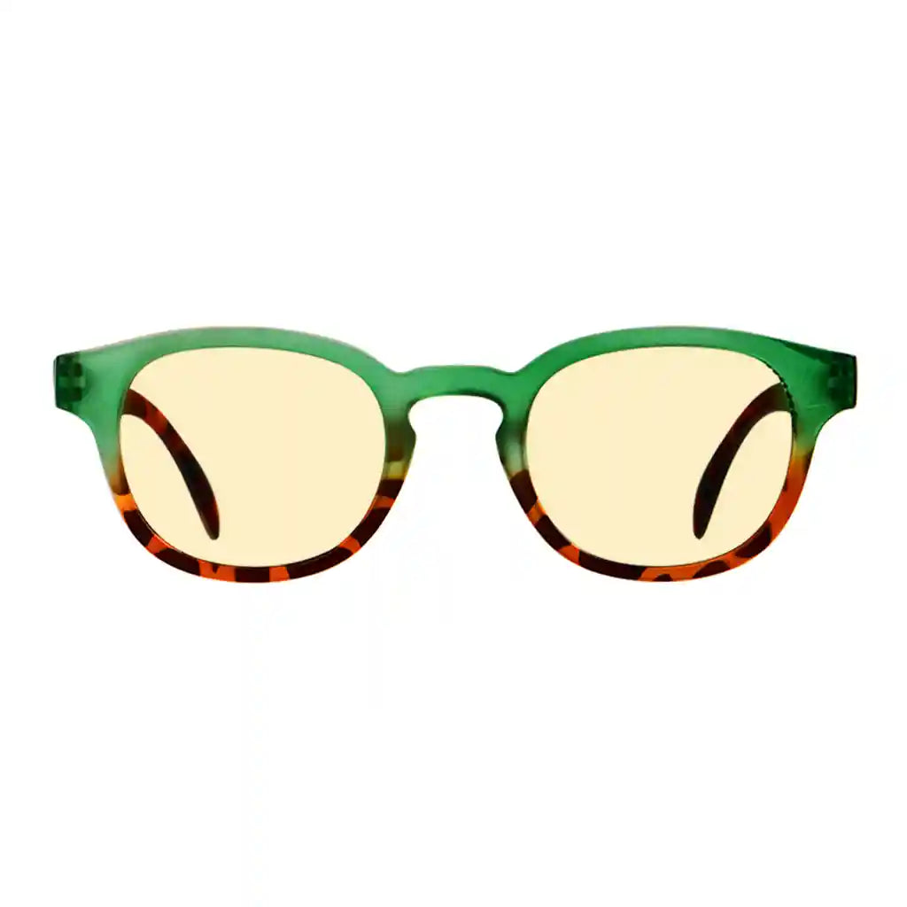 Round Pattern Blue Light Blocking Glasses Yellow Tinted Women