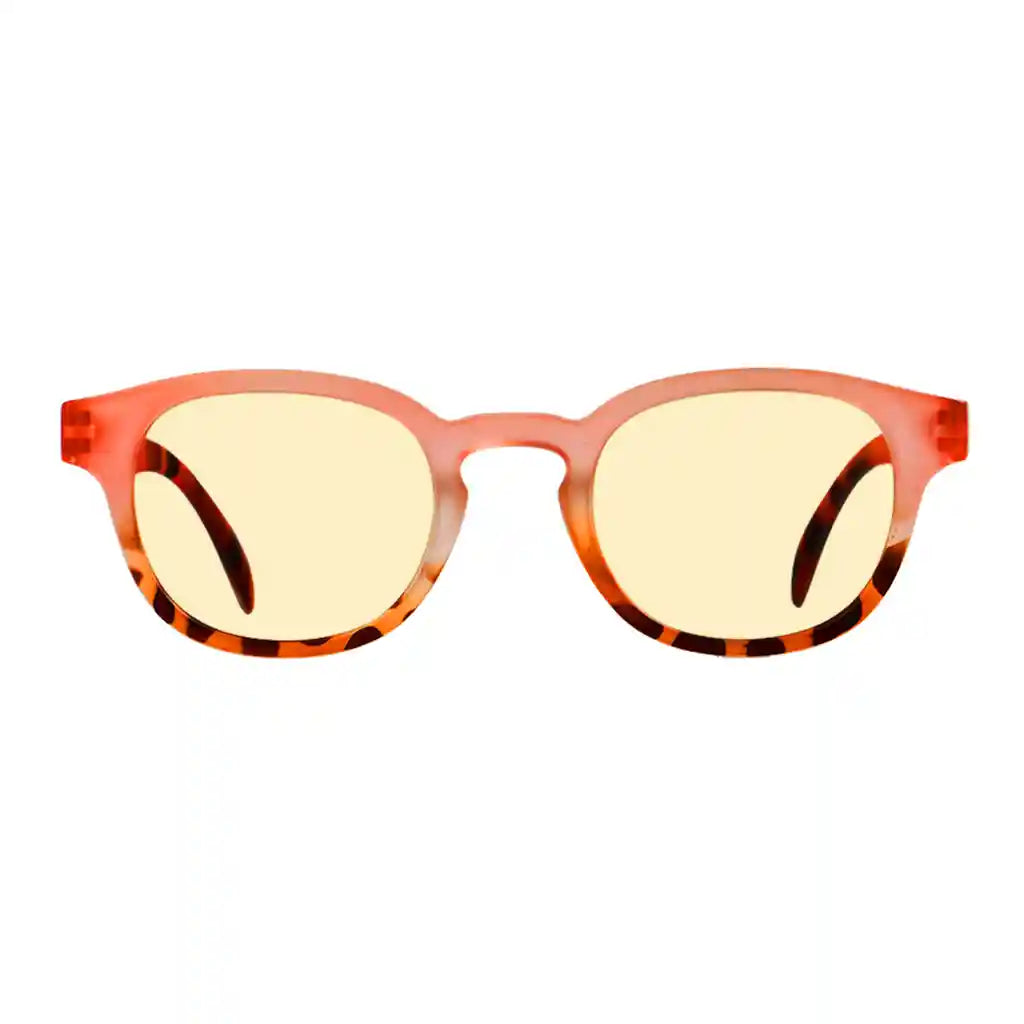 Round Blue Light Blocking Reading Glasses Yellow Tinted Women
