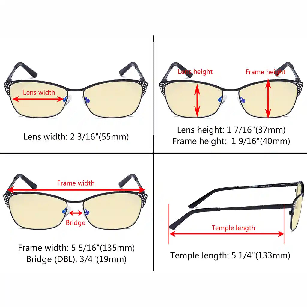 Blue Light Blocking Glasses Women Crystals Gemstones