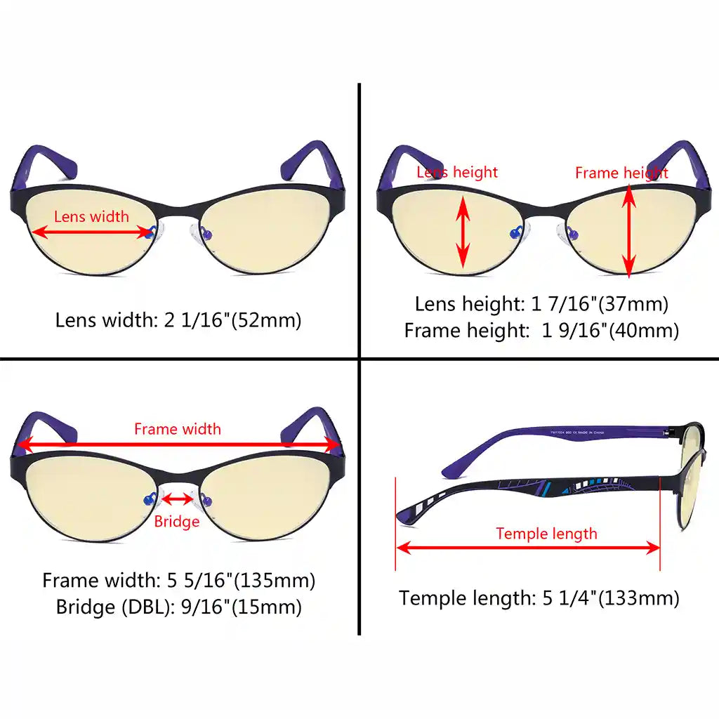 Pattern Cat-eye Blue Light Blocking Glasses Women