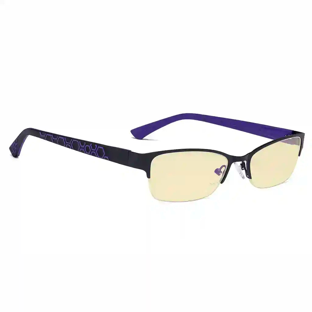 Half-rim Pattern Blue Light Blocking Glasses Women