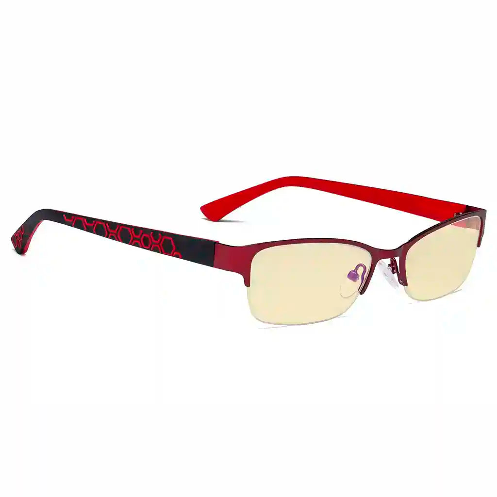 Half-rim Pattern Blue Light Blocking Glasses Women