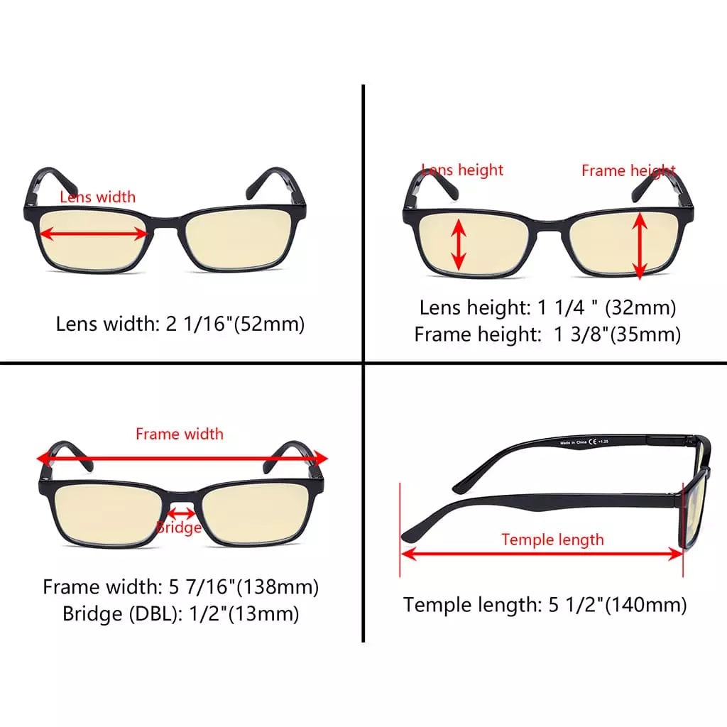 Blue Light Blocking Reading Glasses Yellow Tinted for Women