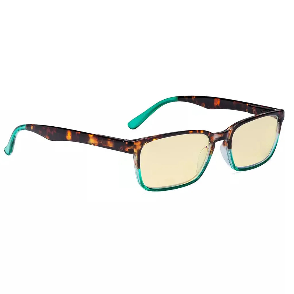 Blue Light Blocking Reading Glasses Tortoise Frame Yellow Tinted for Women