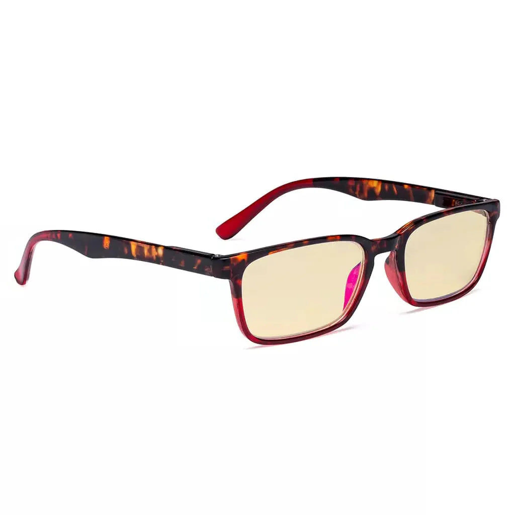 Blue Light Blocking Reading Glasses Tortoise Frame Yellow Tinted for Women