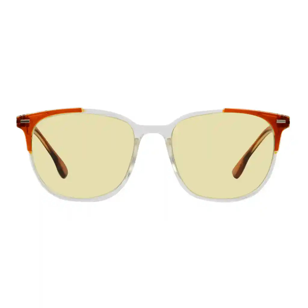 Square Blue Light Blocking Reading Glasses Yellow Tinted Women
