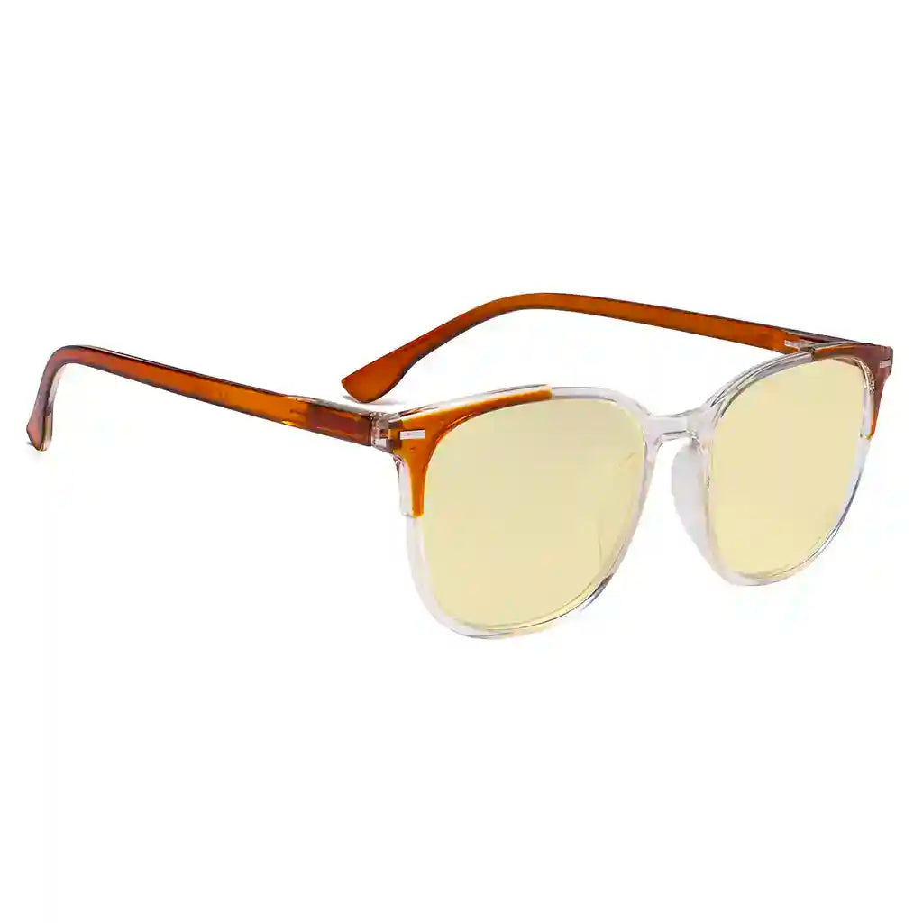 Square Oversized Blue Light Blocking Glasses Yellow Tinted Women
