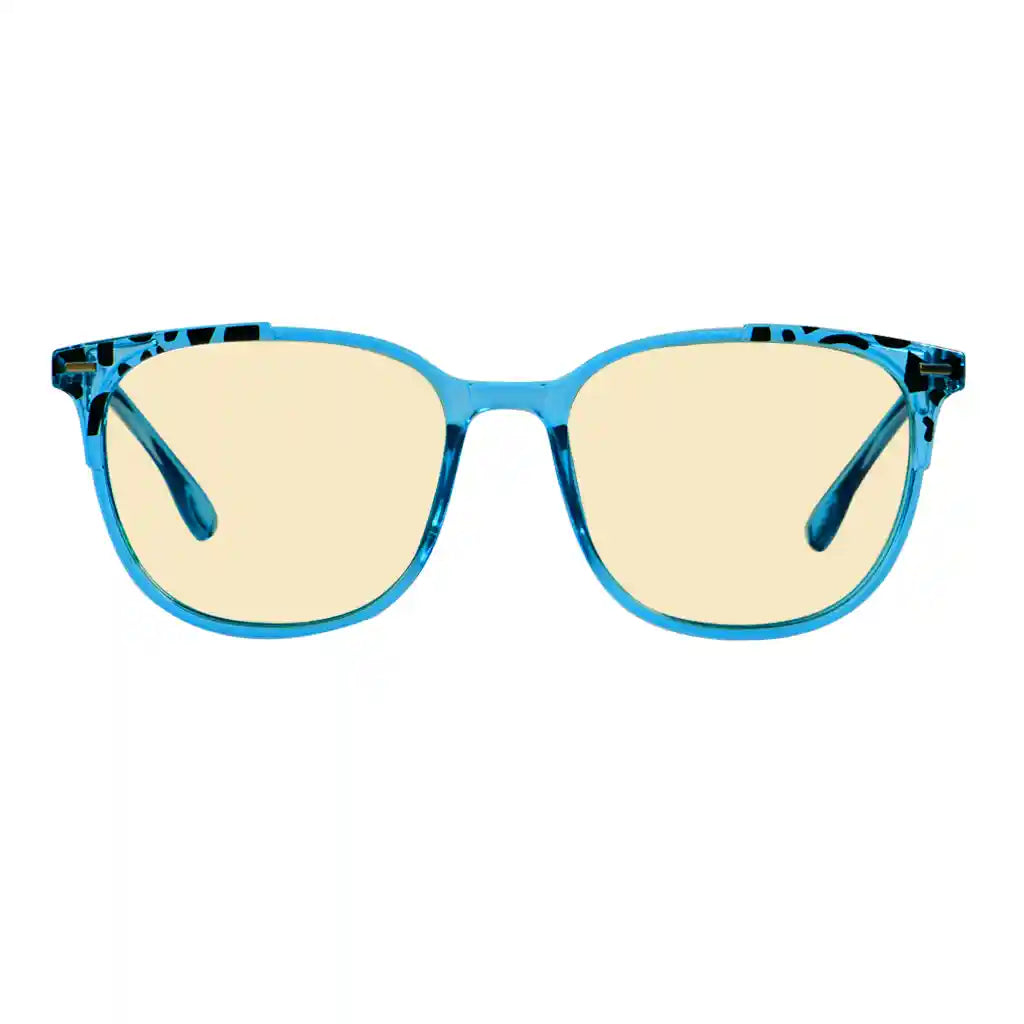 Square Blue Light Blocking Reading Glasses Yellow Tinted Women