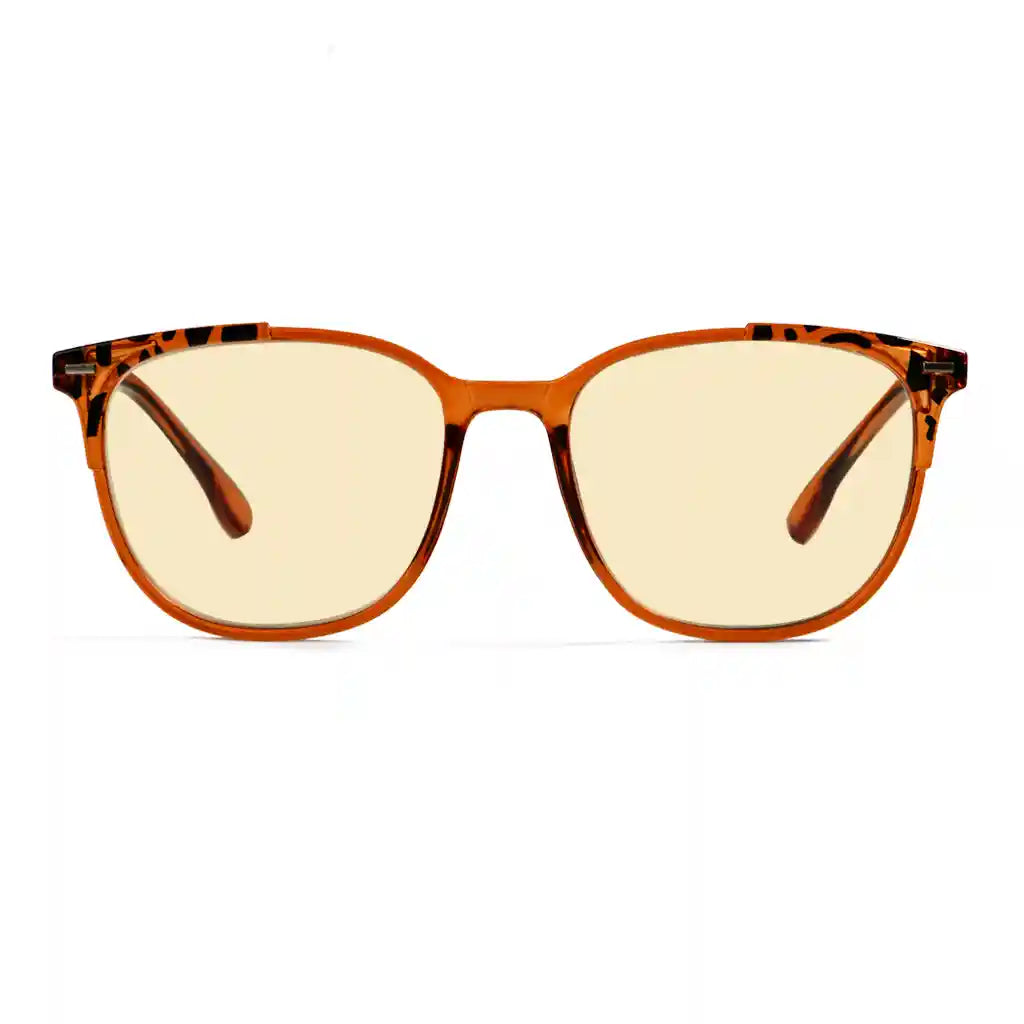 Square Blue Light Blocking Reading Glasses Yellow Tinted Women