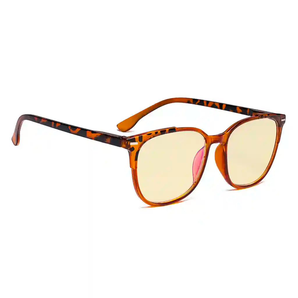 Square Blue Light Blocking Reading Glasses Yellow Tinted Women