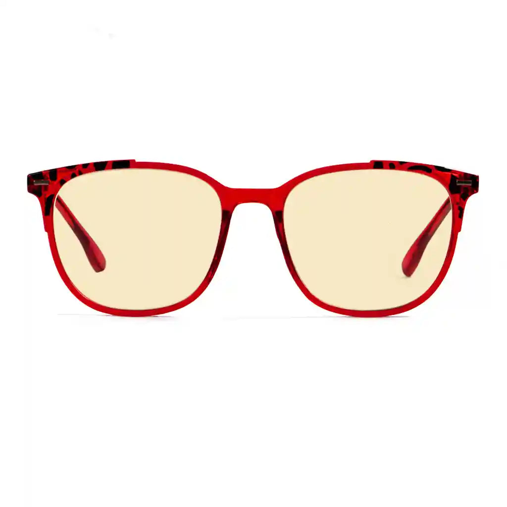 Square Blue Light Blocking Reading Glasses Yellow Tinted Women