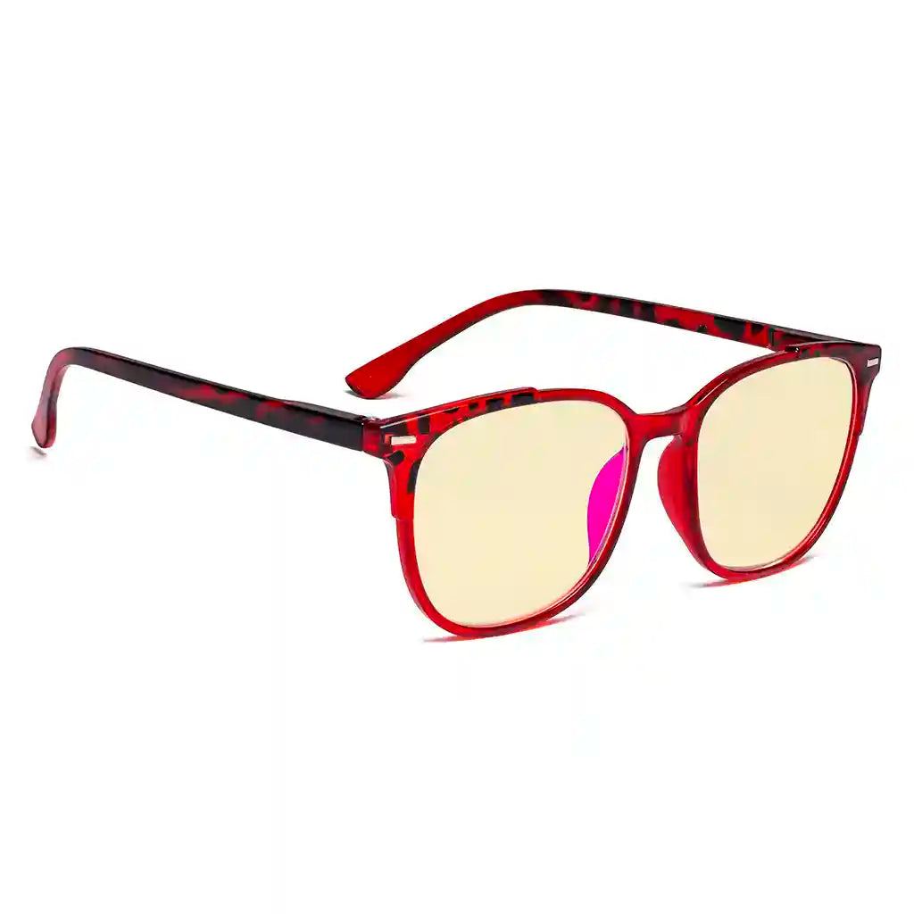 Square Blue Light Blocking Reading Glasses Yellow Tinted Women