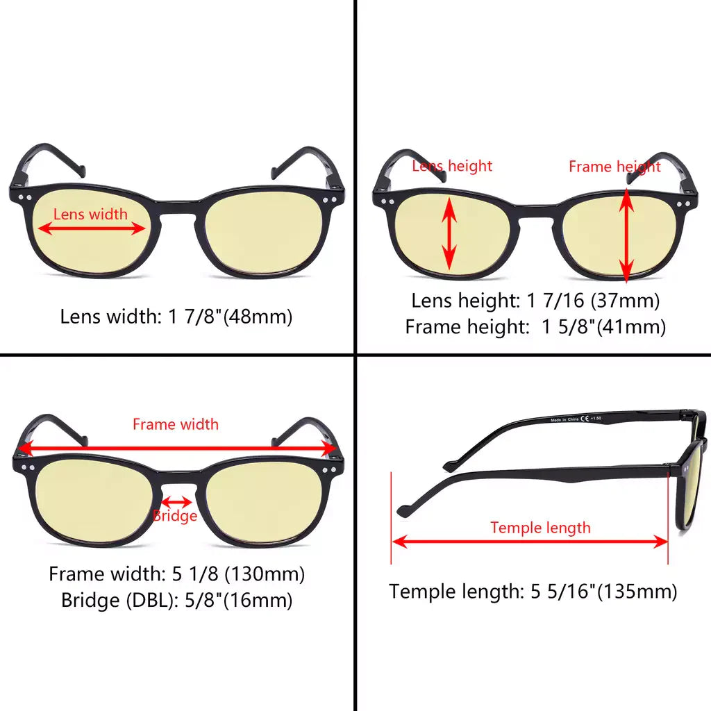 Oval Blue Light Blocking Reading Glasses Women Men