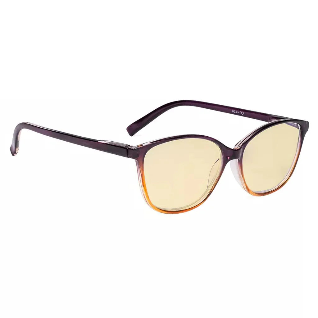 Cat-Eye Blue Light Blocking Reading Glasses Yellow Tinted for Women