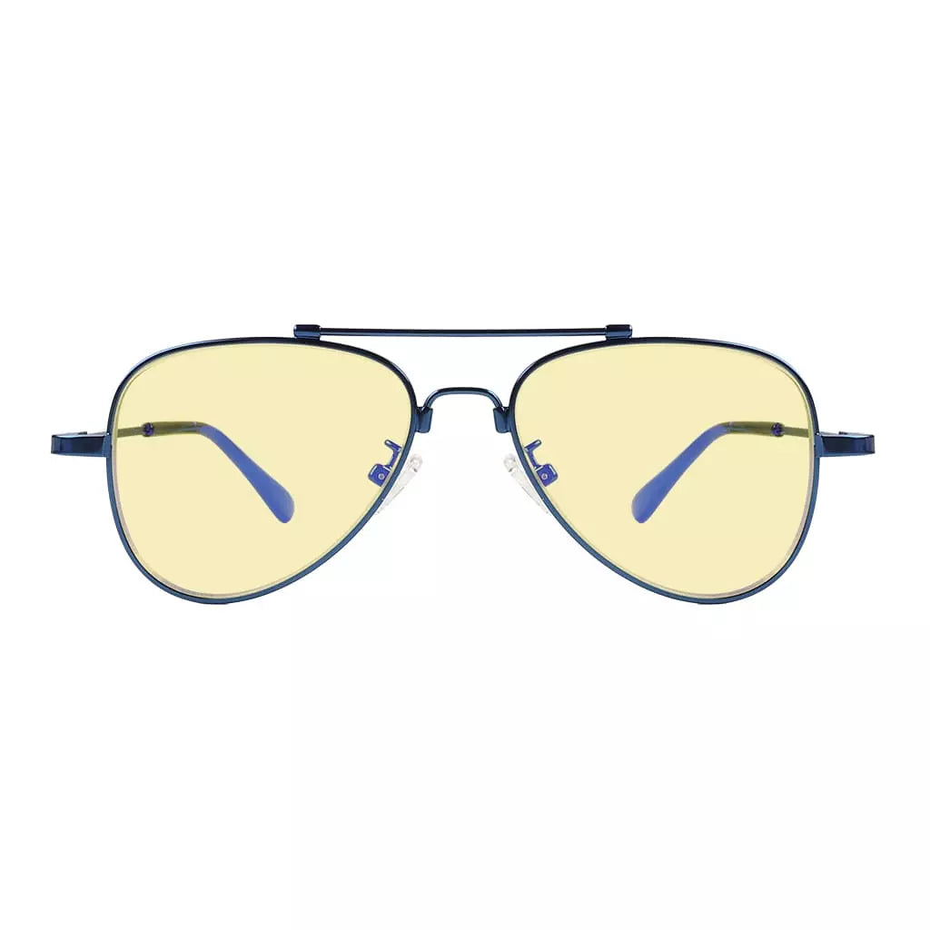 Pilot Style Block Blue Light Glasses Yellow Tinted for Kids