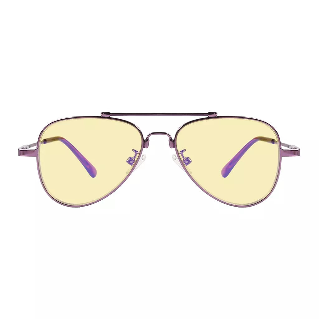Pilot Style Block Blue Light Glasses Yellow Tinted for Kids