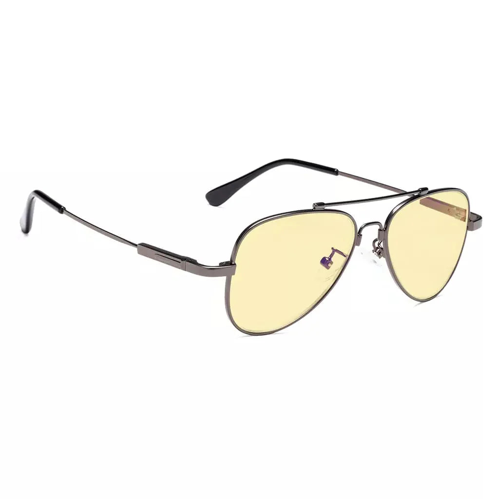 Pilot Style Block Blue Light Glasses Yellow Tinted for Kids