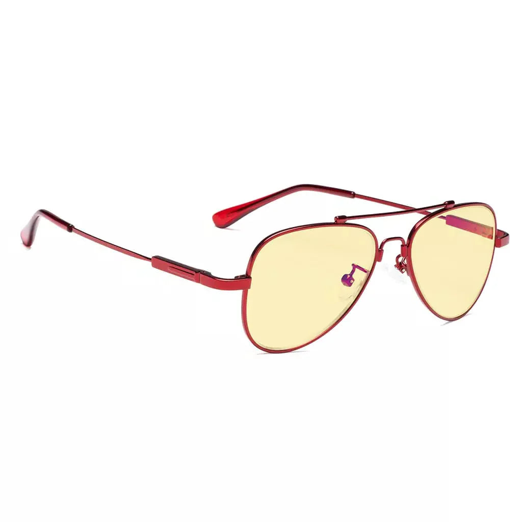 Pilot Style Block Blue Light Glasses Yellow Tinted for Kids