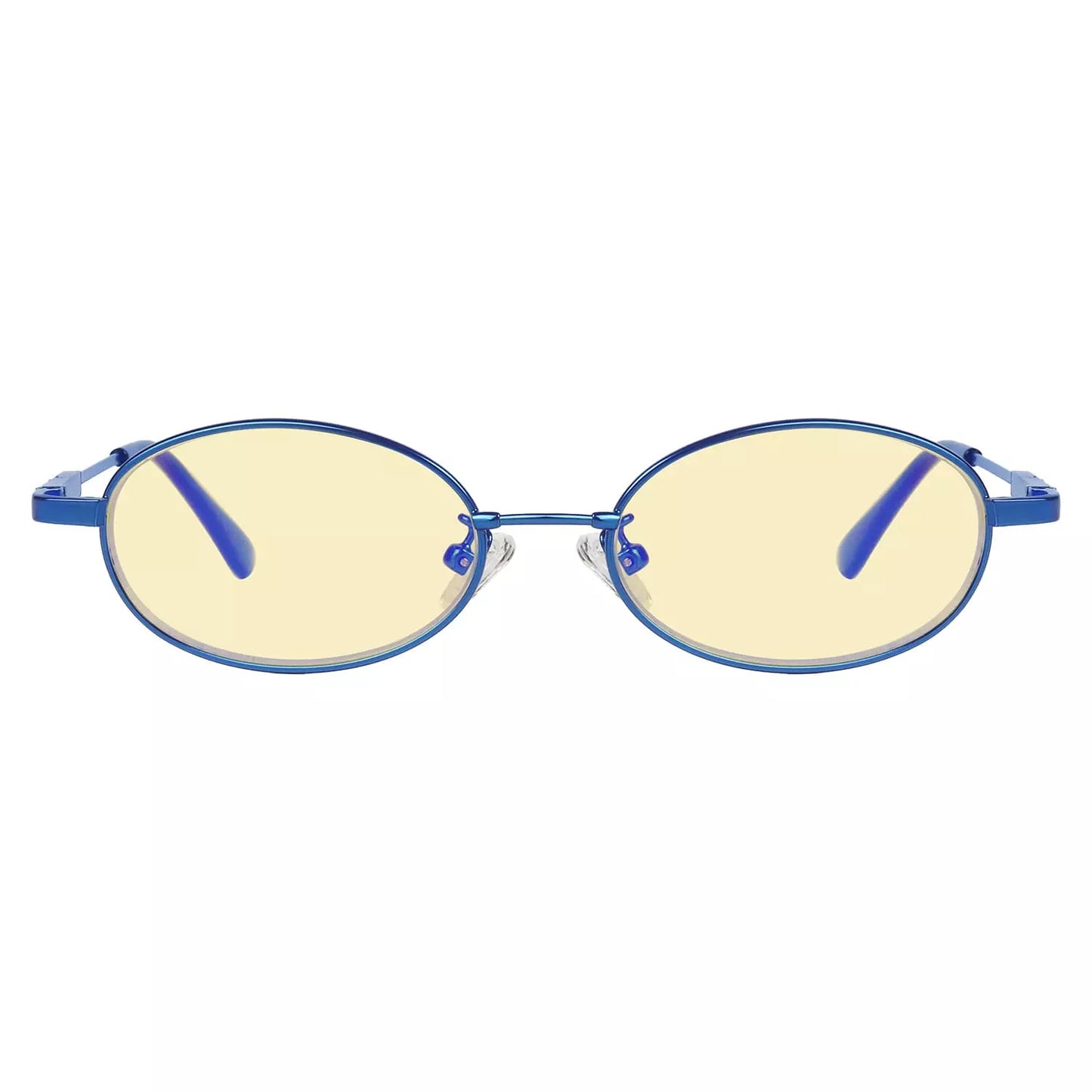 Oval Round Block Blue Light Glasses Yellow Tinted for Kids