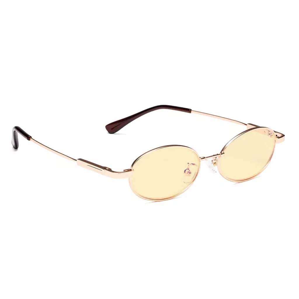 Oval Round Block Blue Light Glasses Yellow Tinted for Kids