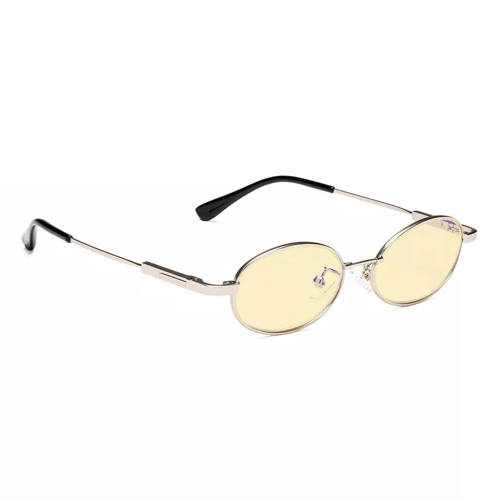 Oval Round Block Blue Light Glasses Yellow Tinted for Kids