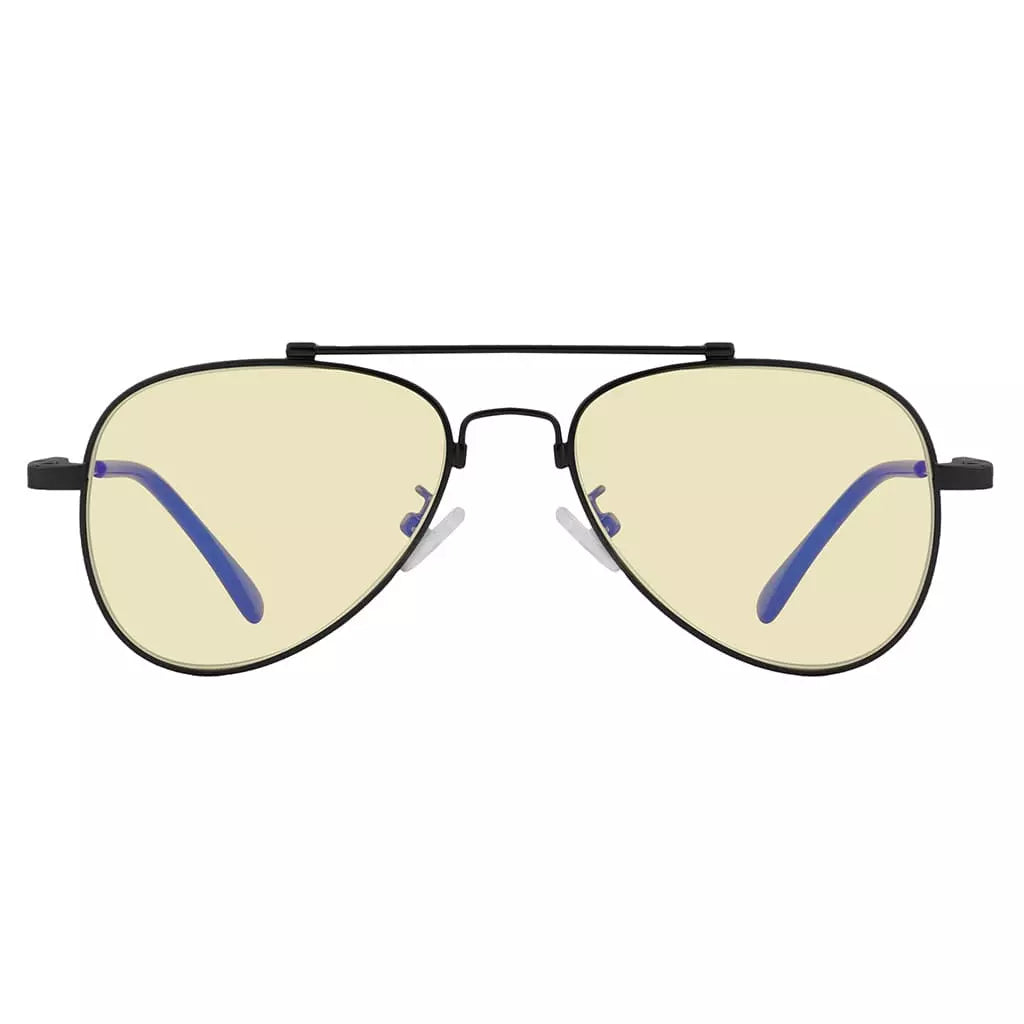 Pilot Style Block Blue Light Glasses Yellow Tinted for Kids