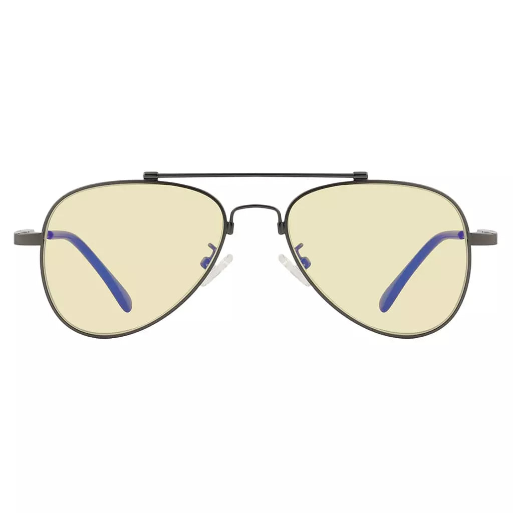 Pilot Style Block Blue Light Glasses Yellow Tinted for Kids