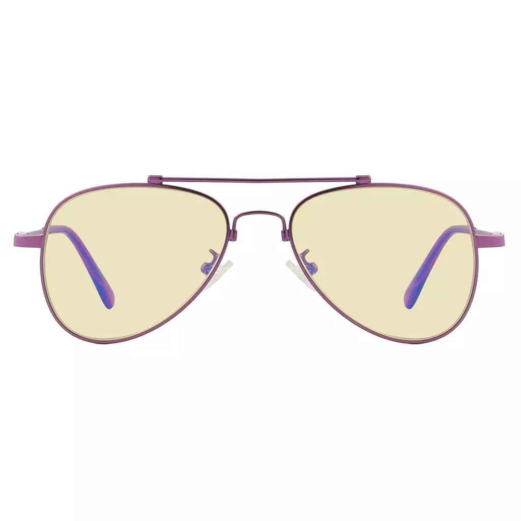 Pilot Style Block Blue Light Glasses Yellow Tinted for Kids