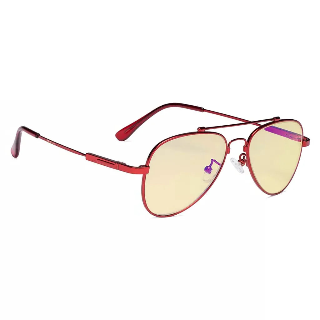 Pilot Style Block Blue Light Glasses Yellow Tinted for Kids