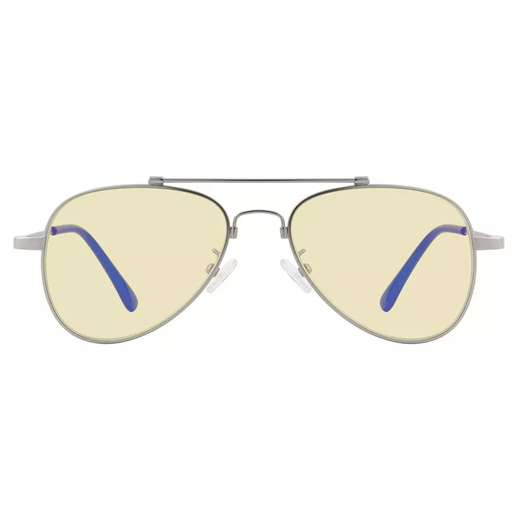 Pilot Style Block Blue Light Glasses Yellow Tinted for Kids