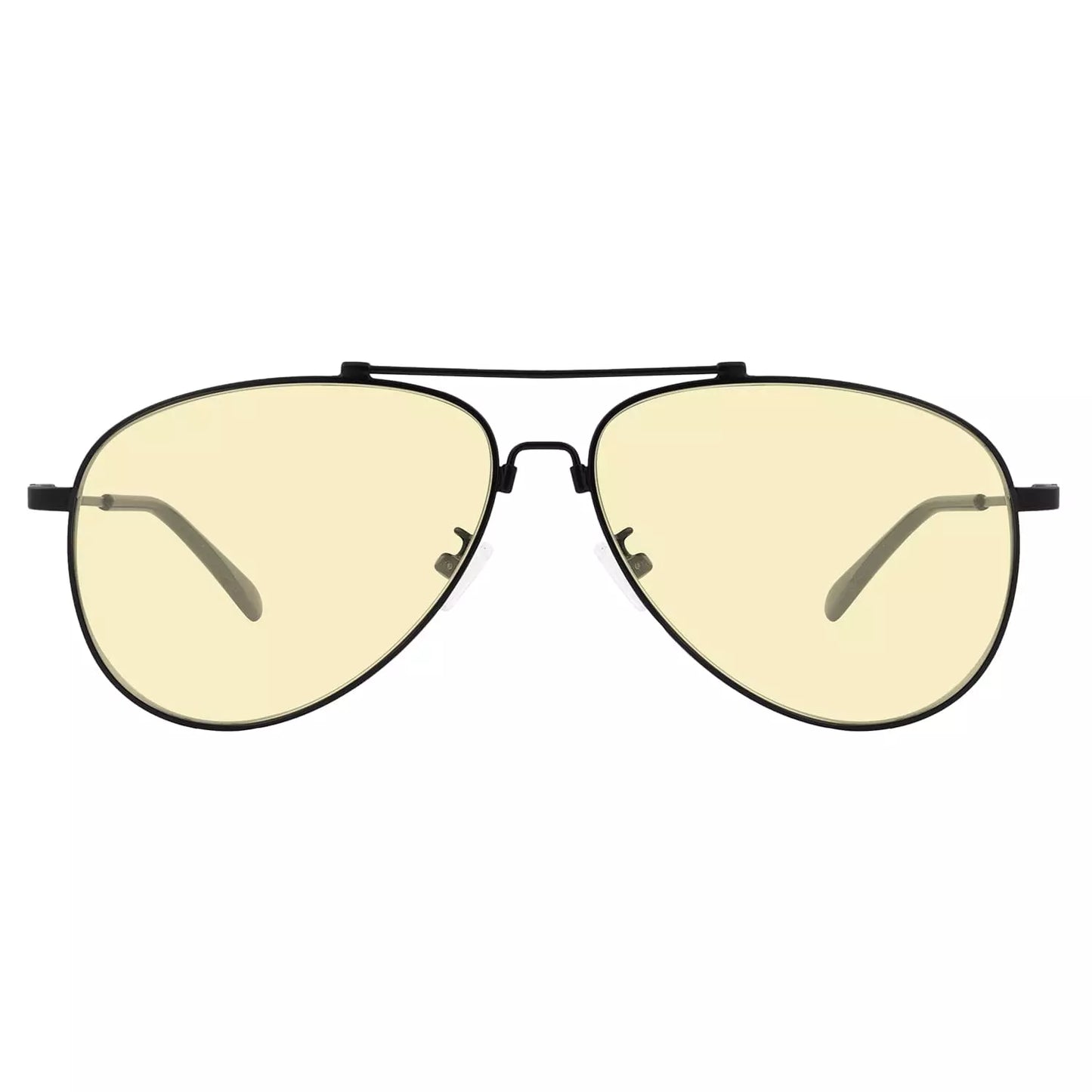 Pilot Style Memory Frame Blue Light Blocking Eyeglasses Yellow Tinted For Women Men