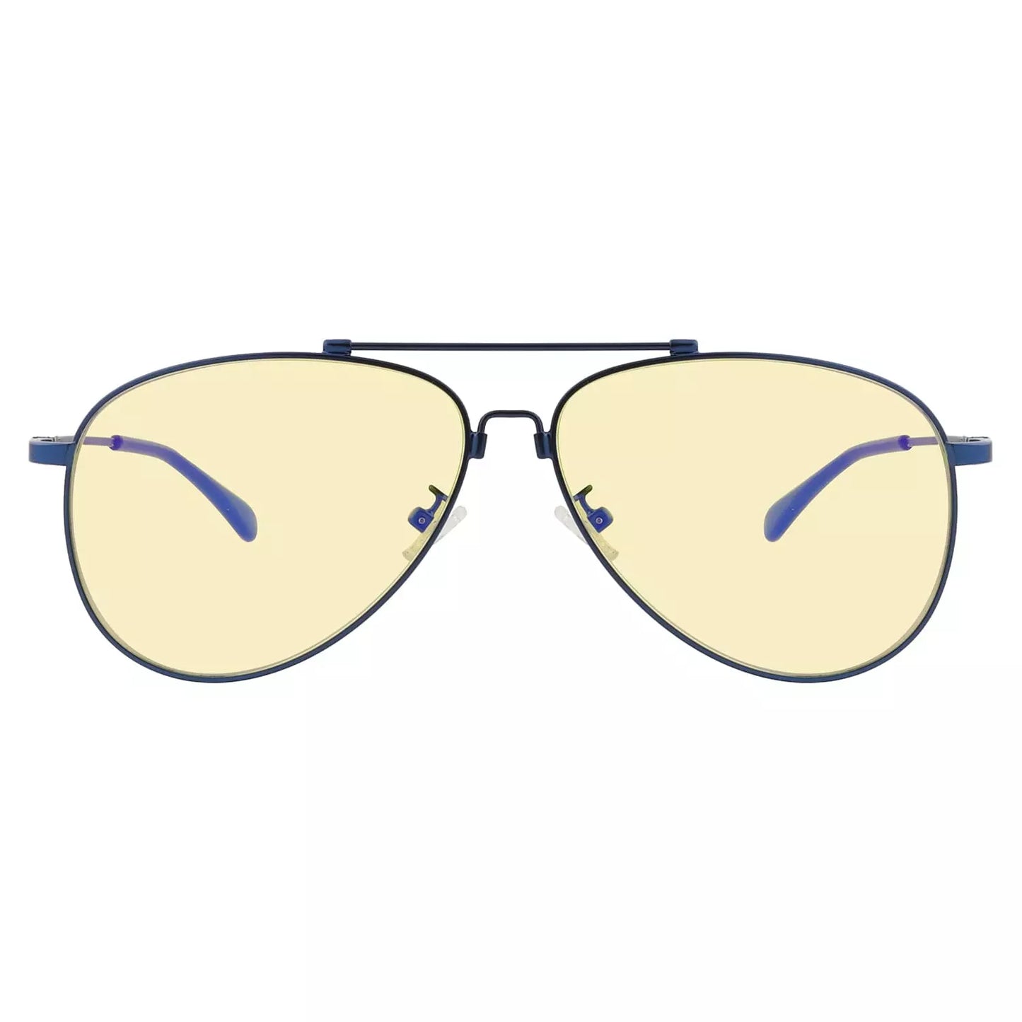Pilot Style Memory Frame Blue Light Blocking Eyeglasses Yellow Tinted For Women Men