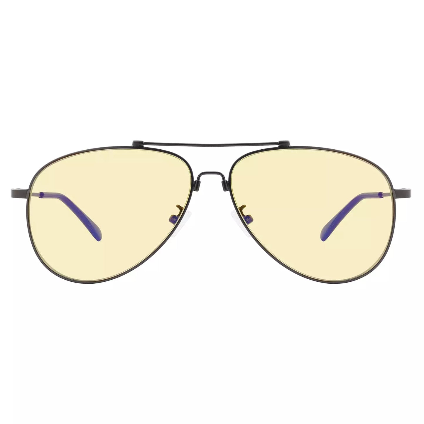 Pilot Style Memory Frame Blue Light Blocking Eyeglasses Yellow Tinted For Women Men