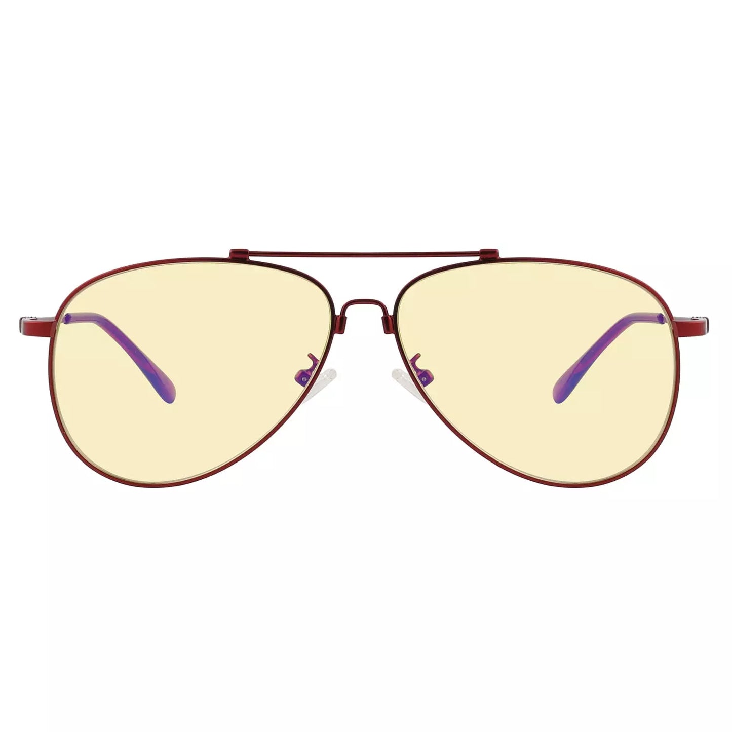 Pilot Style Memory Frame Blue Light Blocking Eyeglasses Yellow Tinted For Women Men