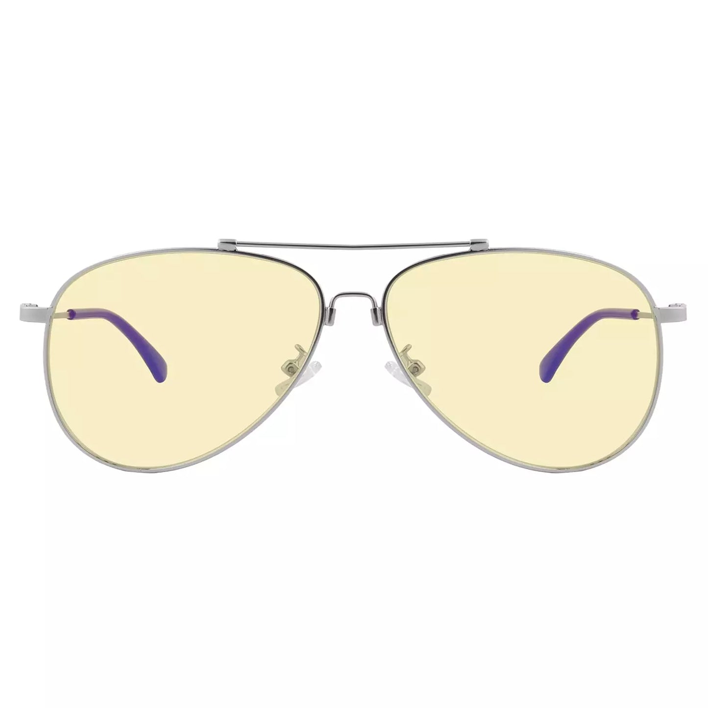 Pilot Style Memory Frame Blue Light Blocking Eyeglasses Yellow Tinted For Women Men