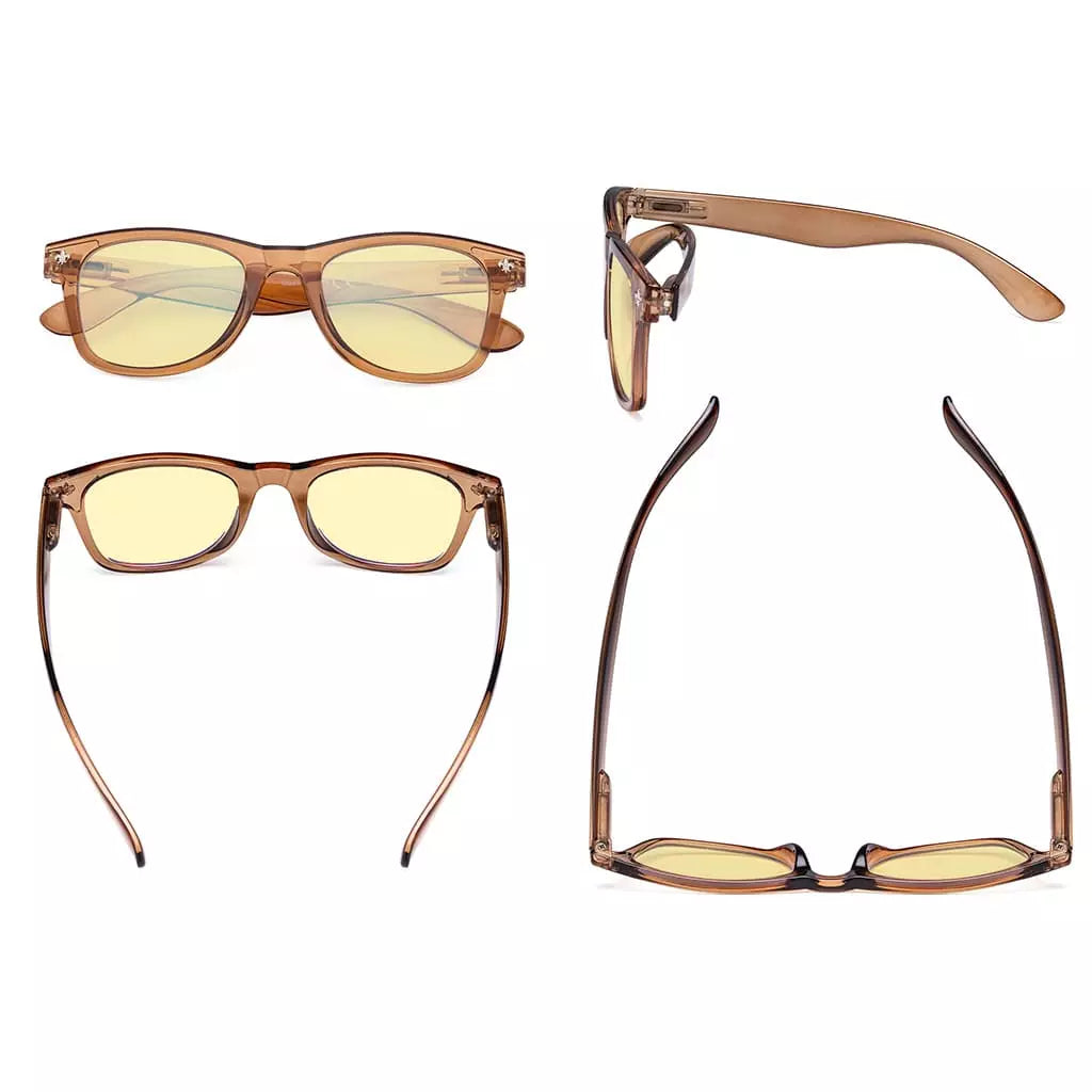 Blue Light Blocking Eyeglasses Yellow Tinted for Women Men Eyewear