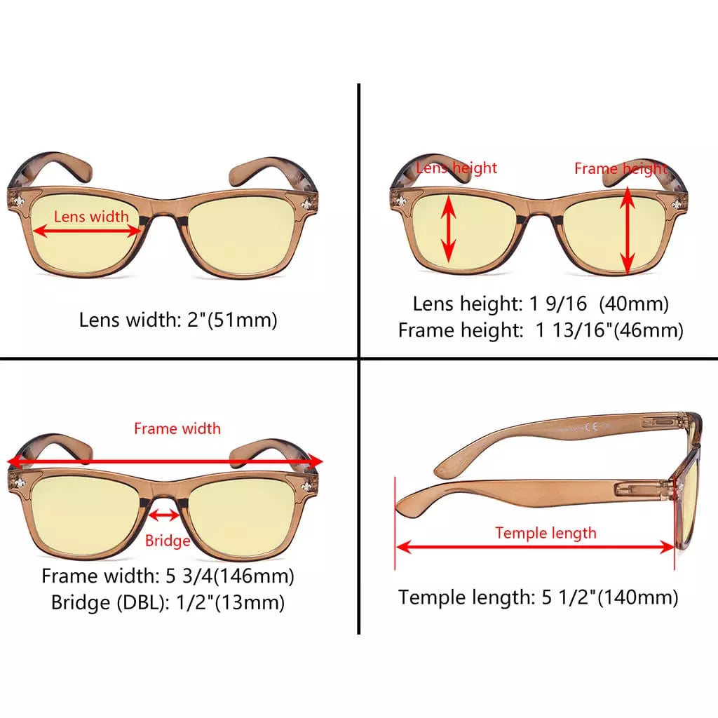 Blue Light Blocking Eyeglasses Yellow Tinted for Women Men Eyewear