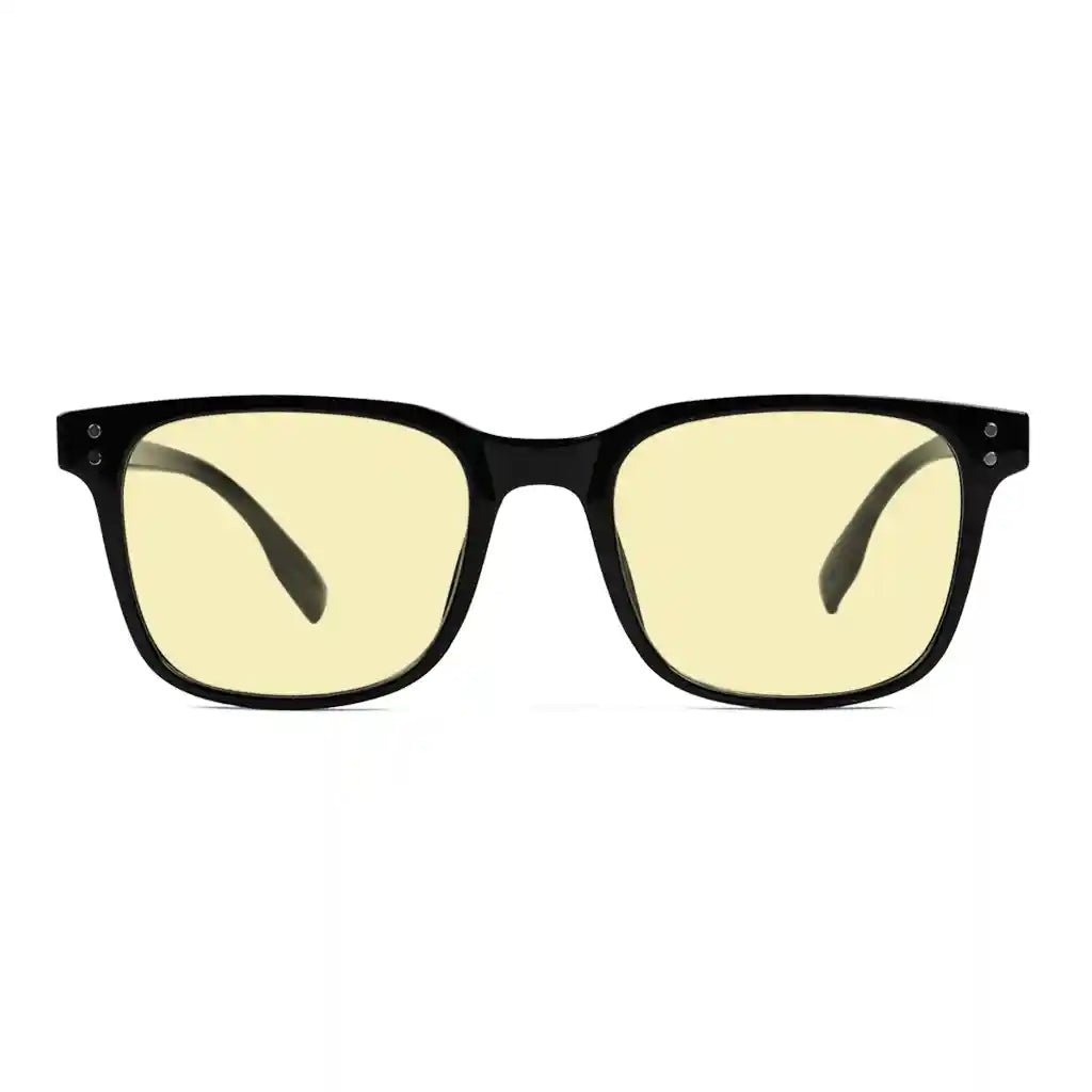 Square Blue Light Blocking Glasses Yellow Tinted Women Men