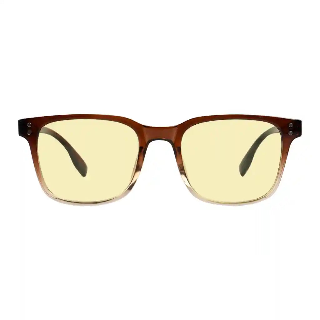 Square Blue Light Blocking Glasses Yellow Tinted Women Men
