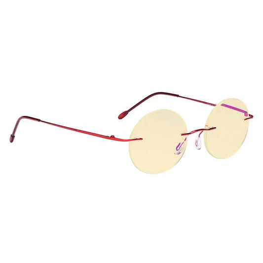 Rimless Round Blue Light Blocking Glasses Women Men