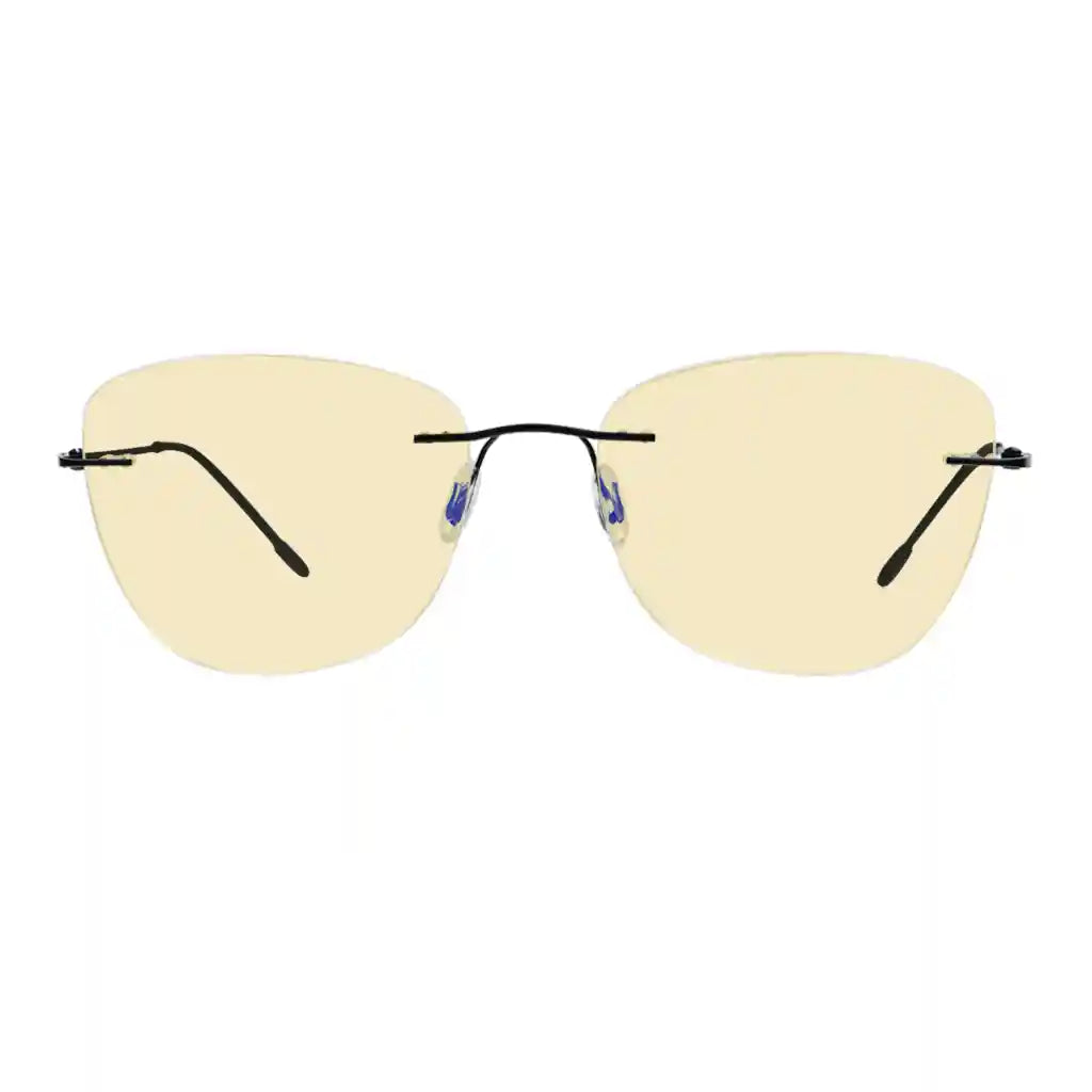 Rimless Blue Light Blocking Reading Glasses Yellow Tinted Women