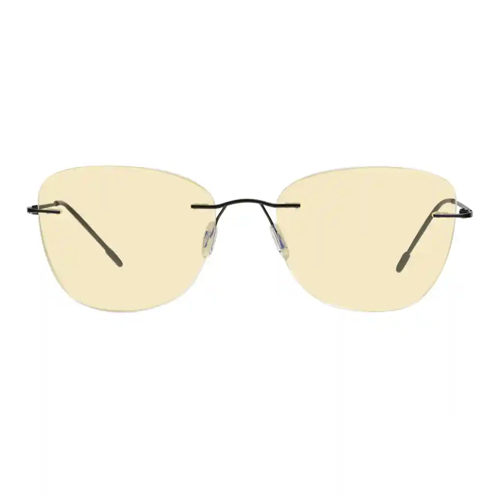 Rimless Blue Light Blocking Reading Glasses Yellow Tinted Women