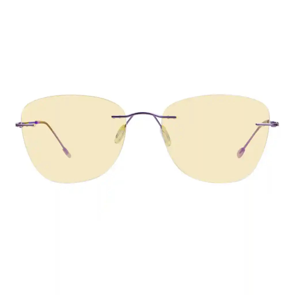Rimless Blue Light Blocking Reading Glasses Yellow Tinted Women