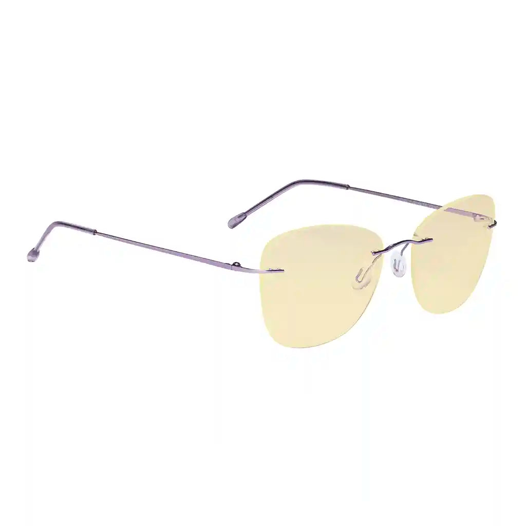 Rimless Blue Light Blocking Reading Glasses Yellow Tinted Women