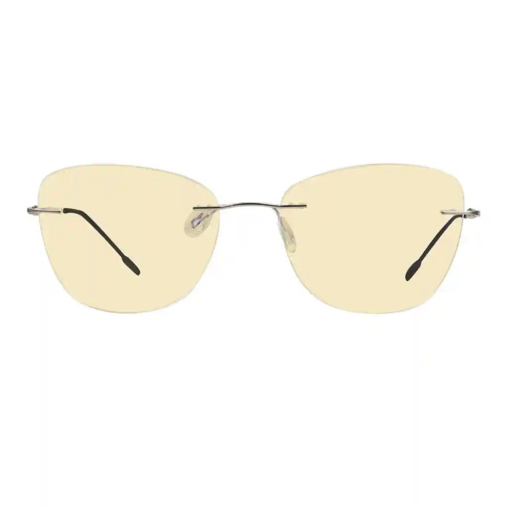 Rimless Blue Light Blocking Reading Glasses Yellow Tinted Women