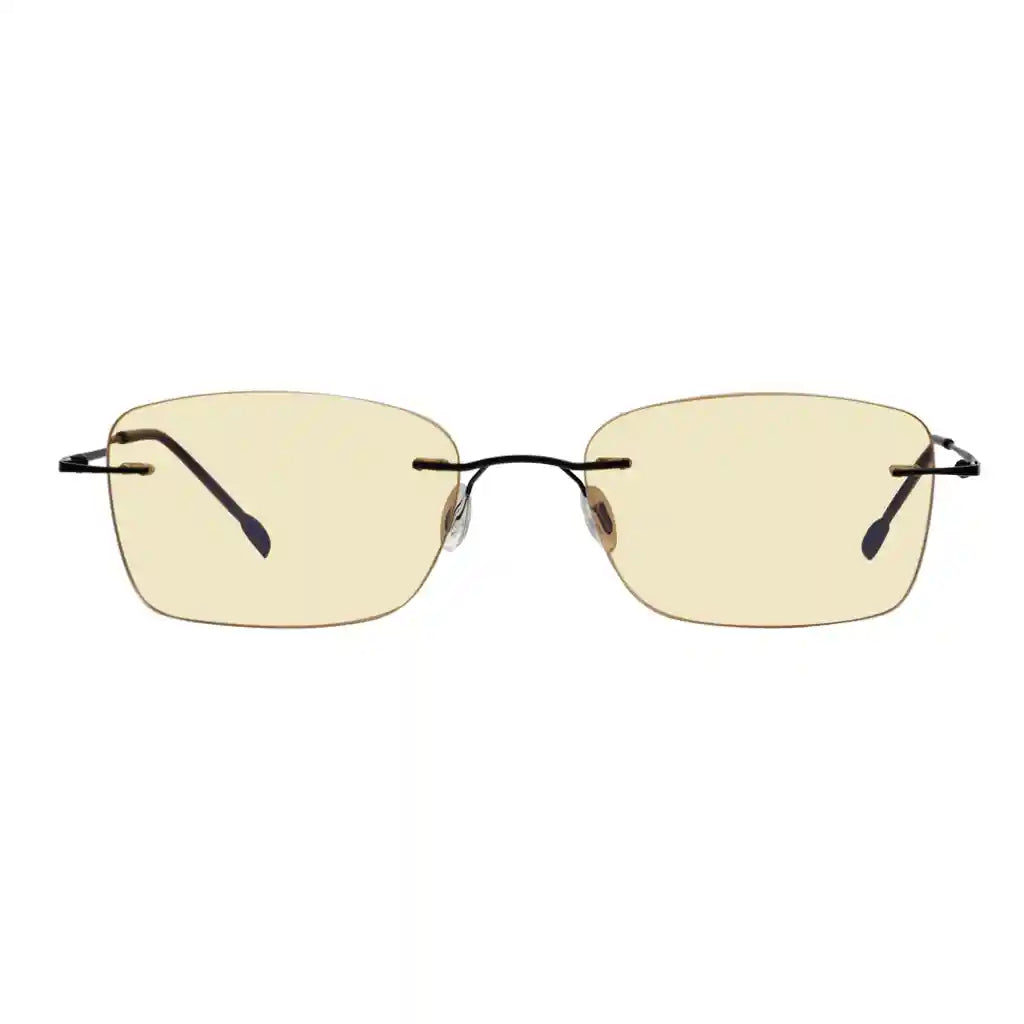 Rimless Blue Light Blocking Glasses Yellow Tinted Women Men Eyewear